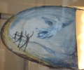 Windsbraut Acryl lasur auf Japanpapier Weidenzweig Galerie Dalmau Tuebingen 50 cm lang 2006